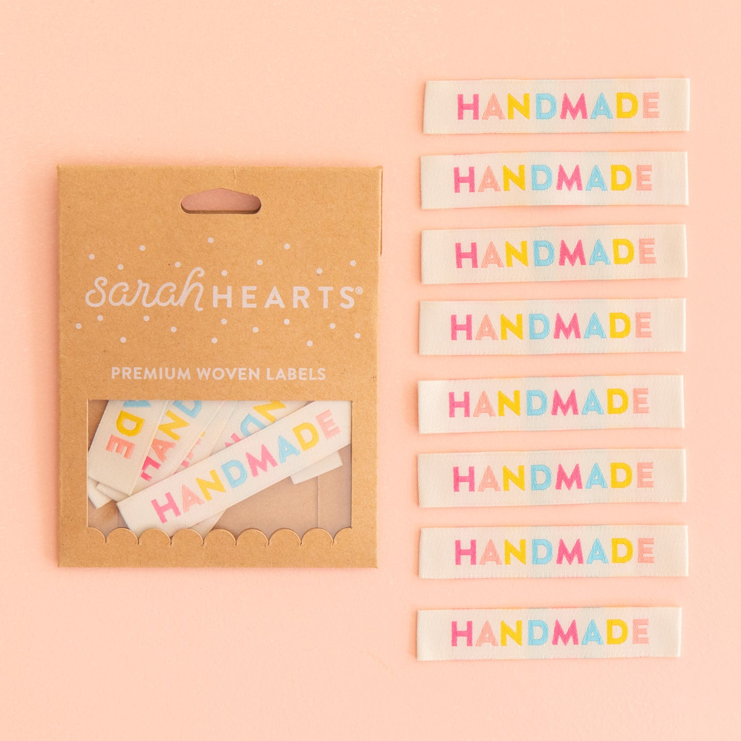 "Handmade" - Premium Woven Labels by Sarah Hearts