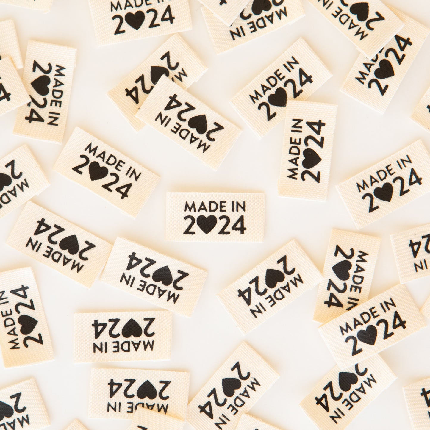 "Made In 2024" - Premium Woven Labels by Sarah Hearts