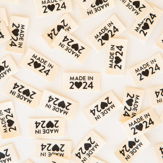 "Made In 2024" - Premium Woven Labels by Sarah Hearts