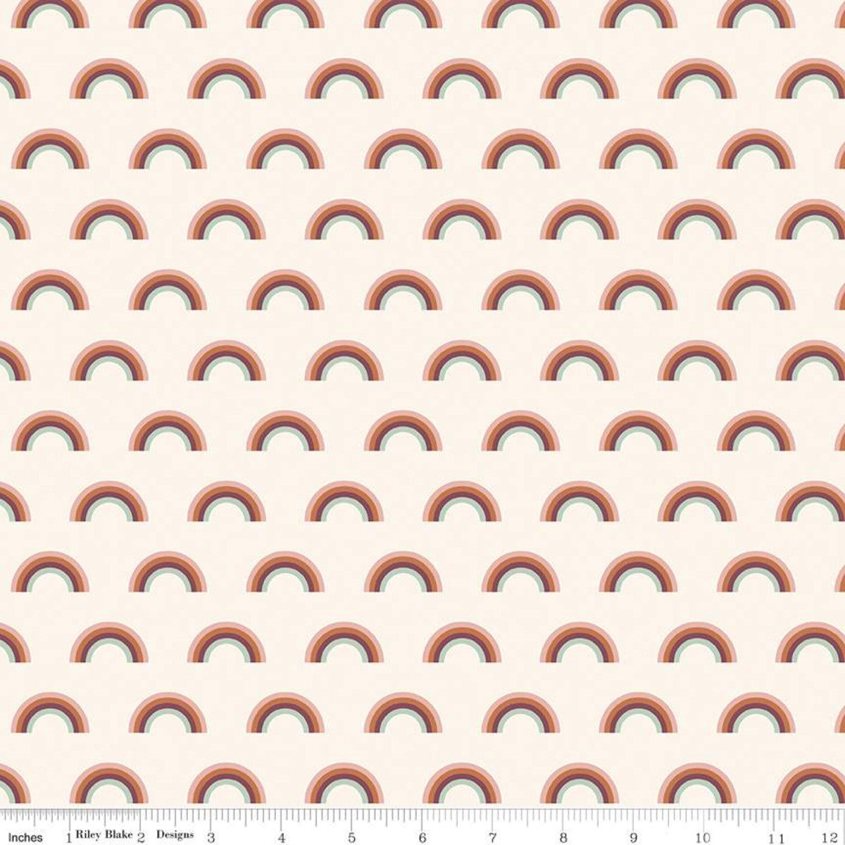 Flannel Salt and Honey Rainbows Cream | Riley Blake - 1/4 Yard