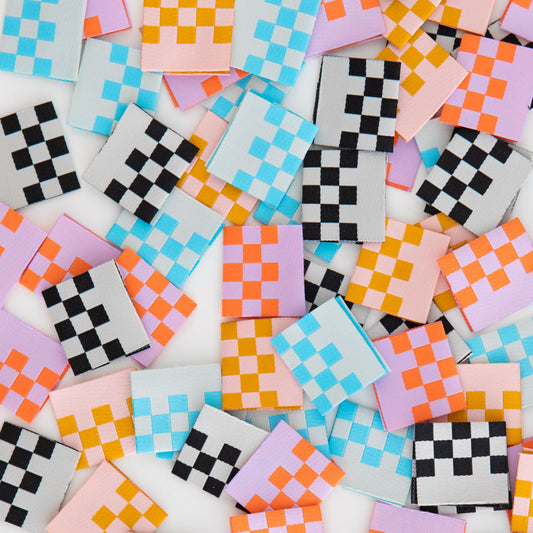 "Checkerboard" - Premium Woven Labels by Sarah Hearts