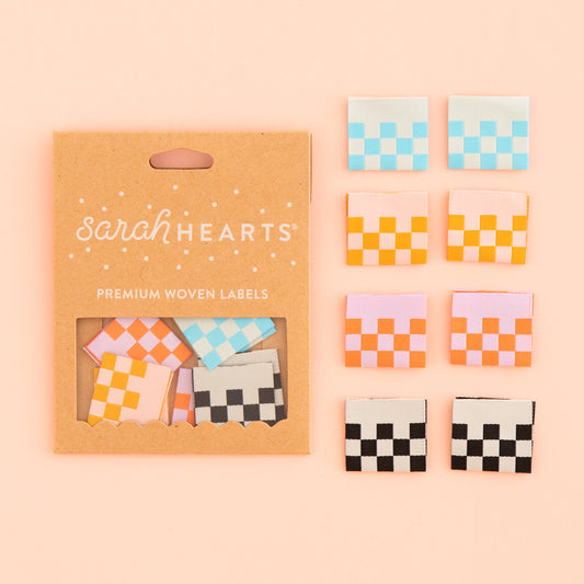 "Checkerboard" - Premium Woven Labels by Sarah Hearts