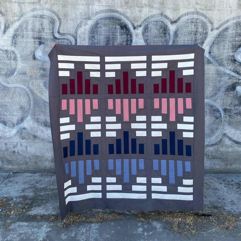 Leaded Light Throw Size Quilt Kit Sewn Handmade Fabric Co